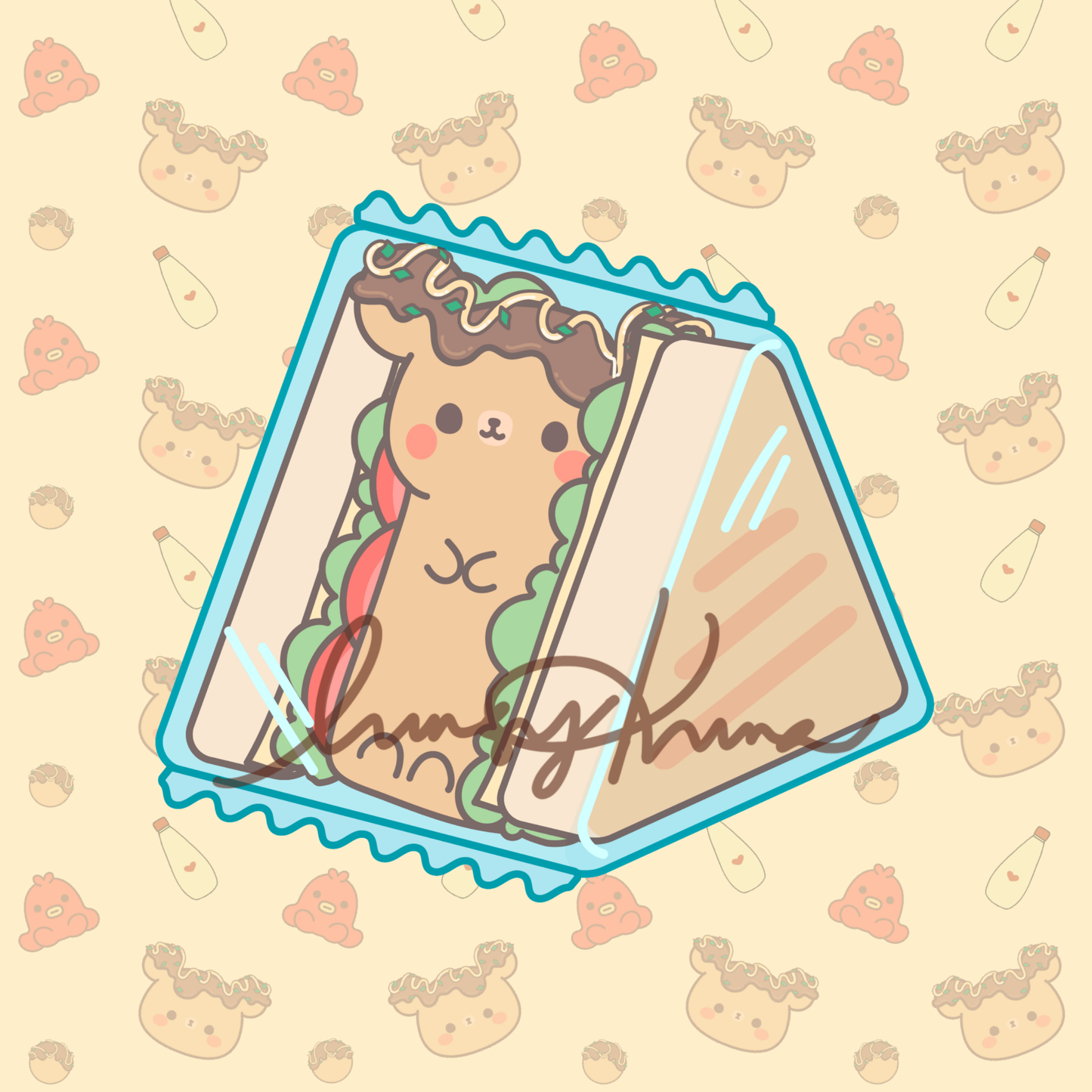 Wrapped Sando Kuma Sticker