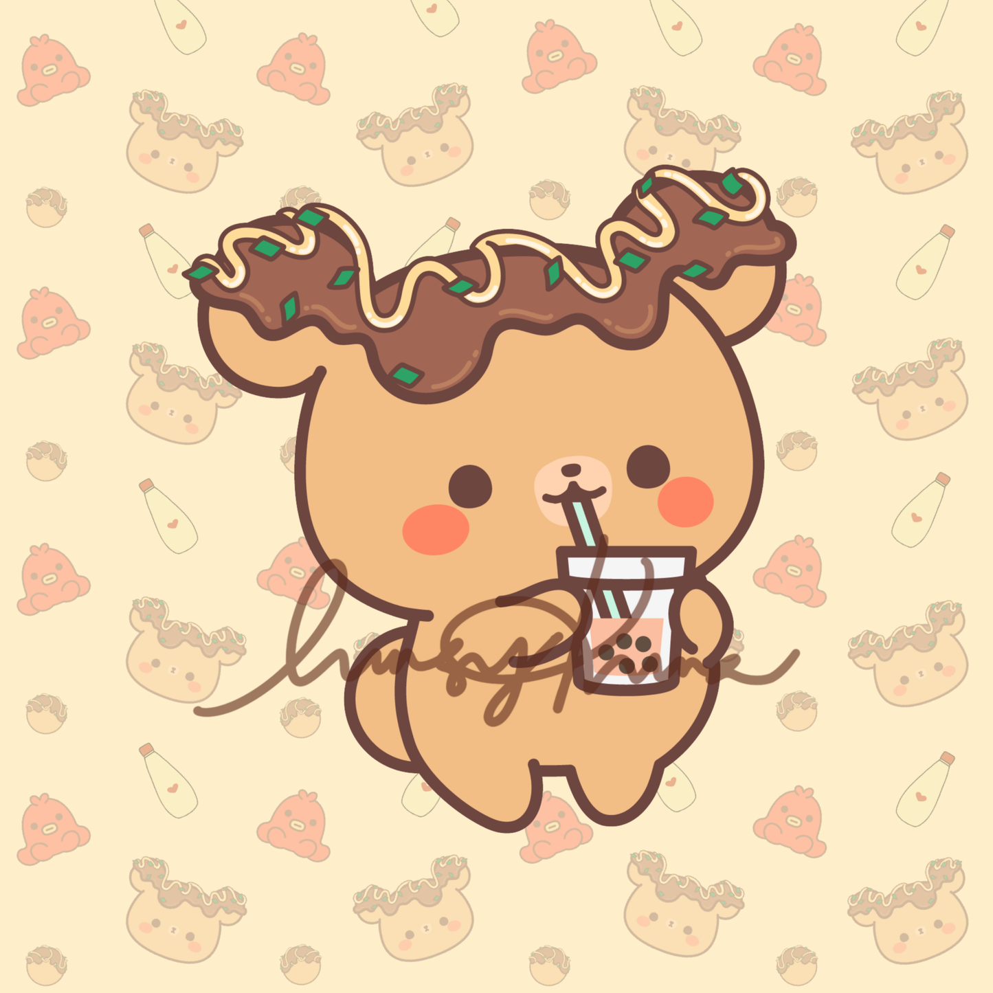 Boba Sip Kuma Sticker