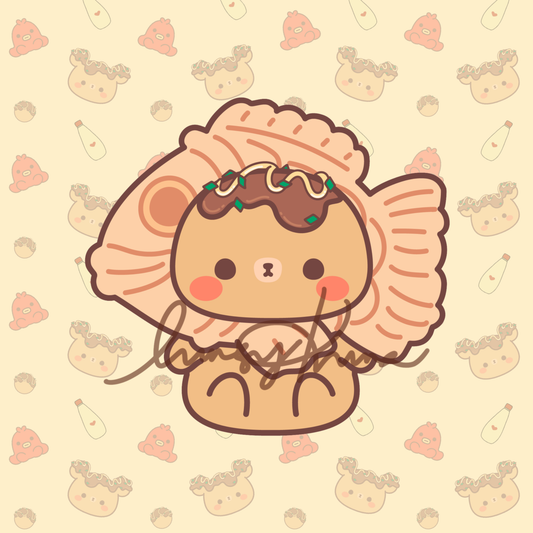 Taiyaki Hat Kuma Sticker